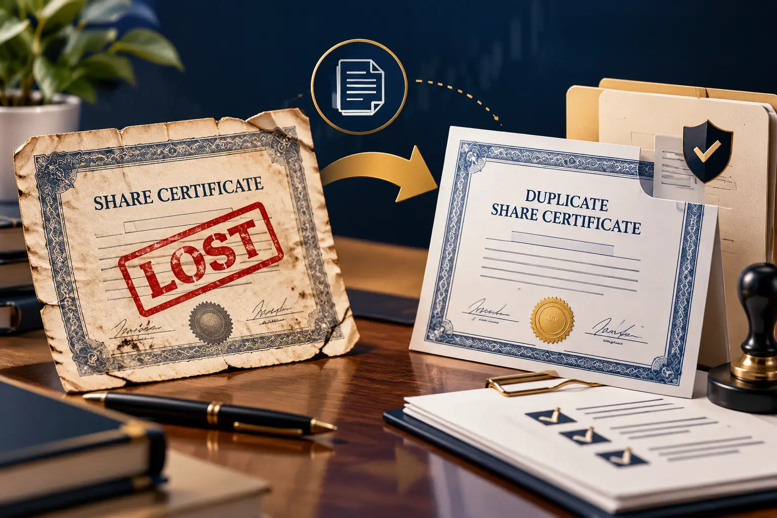 How to get a duplicate physical share certificate in India