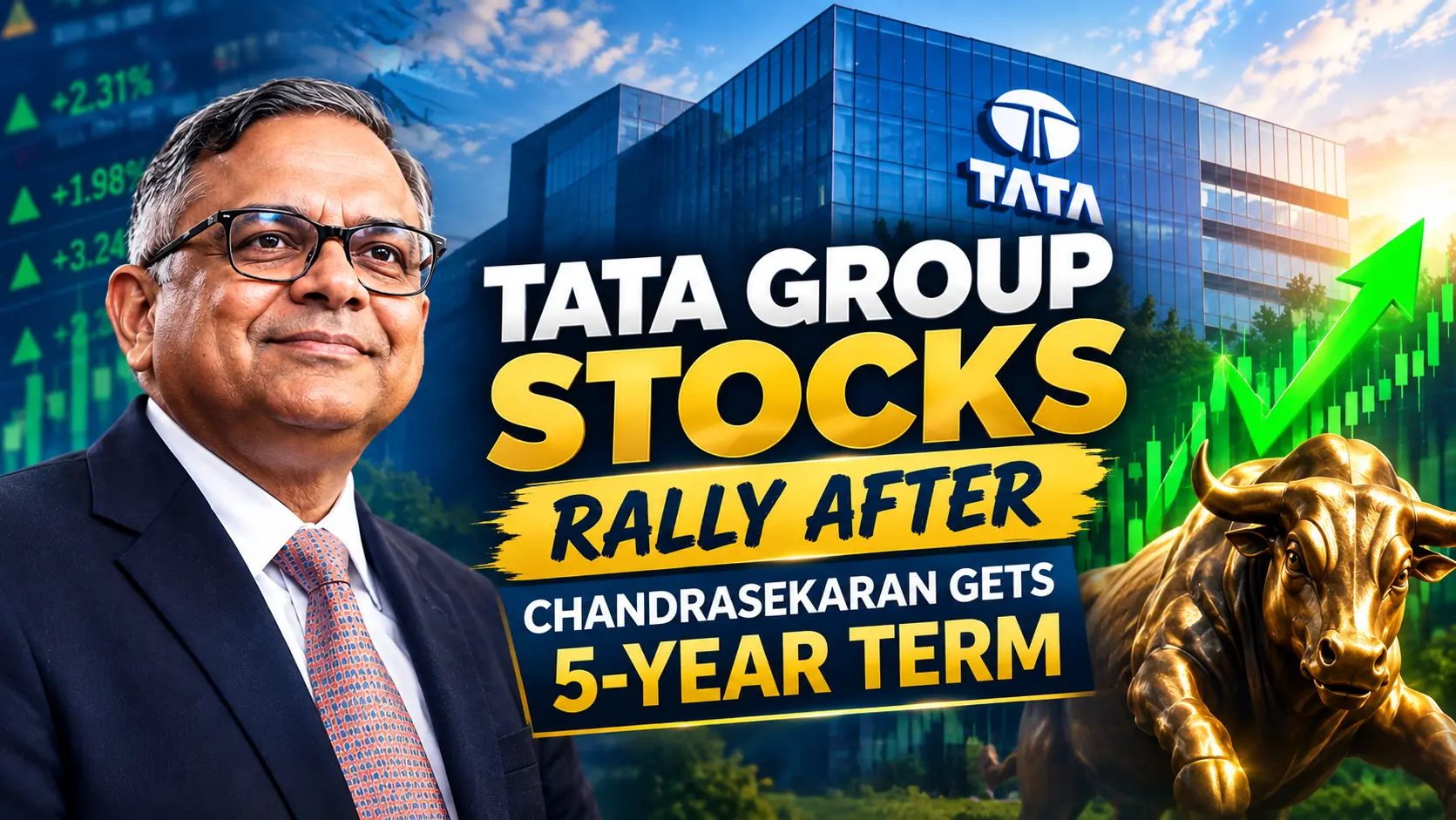 Tata Group stocks rally after N Chandrasekaran receives fresh five-year term
